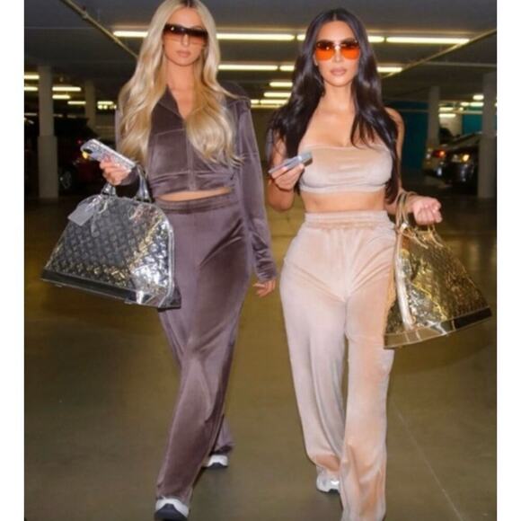 Skims Velour Wide Leg Tan Pants Size 4XL Loungewear Cozy Comfort Y2K Trendy NEW - Picture 4 of 9